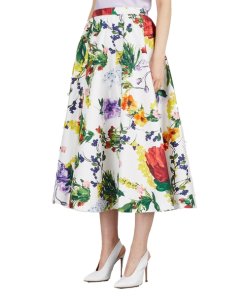 Alice + Olivia Earla Wildflower Print Midi Skirt