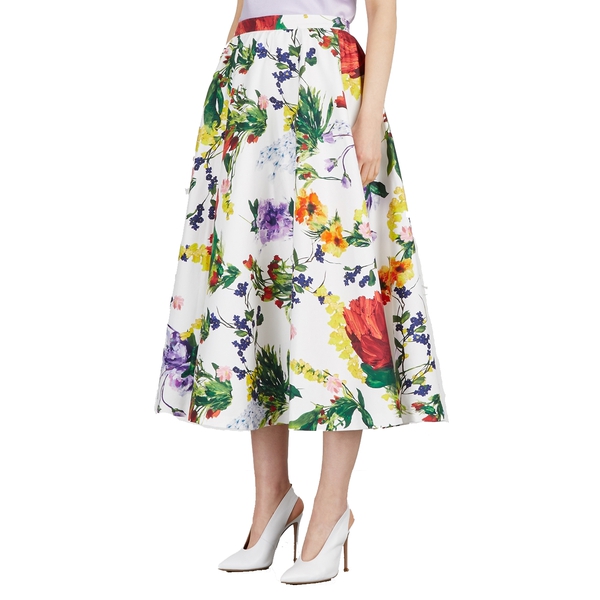 Alice + Olivia Earla Wildflower Print Midi Skirt