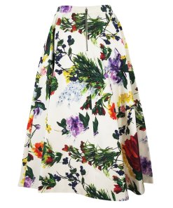 Alice + Olivia Earla Wildflower Print Midi Skirt