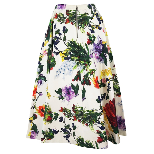Alice + Olivia Earla Wildflower Print Midi Skirt
