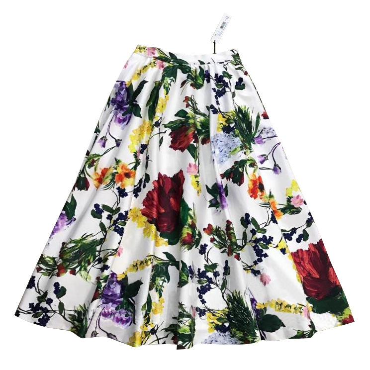 Alice + Olivia Earla Wildflower Print Midi Skirt