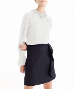 J.Crew Petite Tie-Sleeve Silk Top