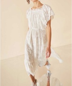 Ulla Johnson Mildred Floral Fil Coupé Ruffled Silk-Cotton DressUlla Johnson Mildred Floral Fil Coupé Ruffled Silk-Cotton Dress