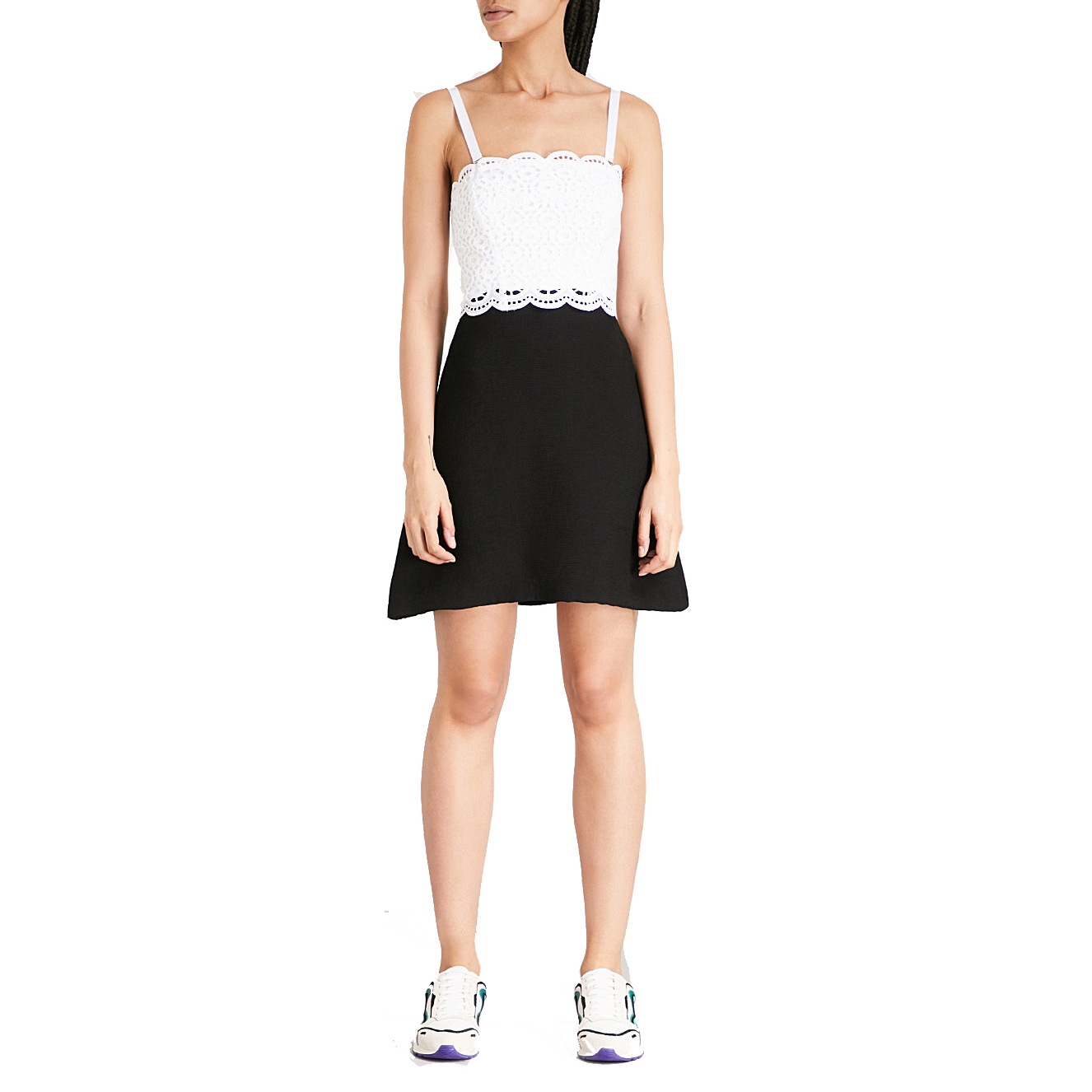 white dress lace design The Kiara Dress in White Chantilly Lace 4 / White Chantilly Lace main image 0