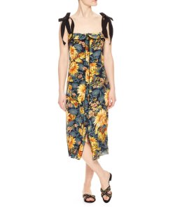 Sandro Sunset Silk Floral Print Dress