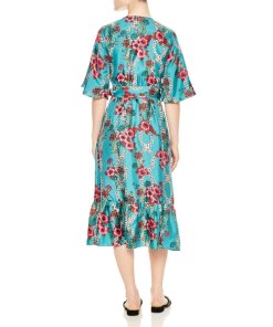 Sandro Tinca Floral-Print Silk Midi Wrap Dress