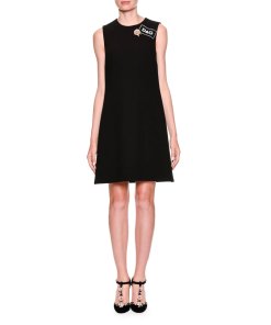 Dolce & Gabbana Embroidered Logo Patch Mini Dress – evaChic