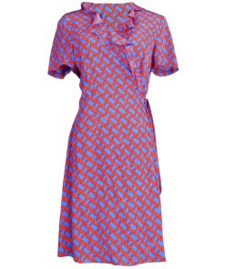 Diane von Furstenberg Savilla Chainlink Ruffle Front Wrap Dress