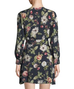 Alice + Olivia Hannah Long-Sleeve Floral Wrap Dress