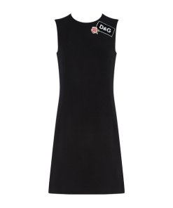 Dolce & Gabbana Embroidered Logo Patch Mini Dress