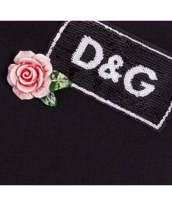 Dolce & Gabbana Embroidered Logo Patch Mini Dress