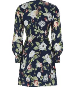 Alice + Olivia Hannah Long-Sleeve Floral Wrap Dress