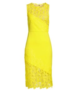 Alice + Olivia Margy Floral Lace Sleeveless Dress