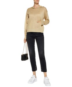 Sandro Xygene Fine Metallic Hooded Sweater