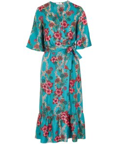 Sandro Tinca Floral-Print Silk Midi Wrap Dress
