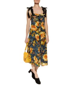Sandro Sunset Silk Floral Print Dress