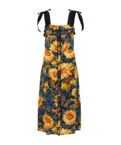 Sandro Sunset Silk Floral Print Dress