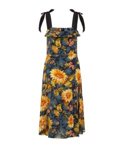 Sandro Sunset Silk Floral Print Dress