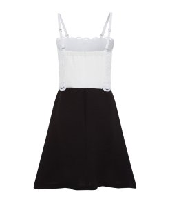 chinese dress ladies Sandro Rozen Two-Tone Lace Mini Dress Black/White Size 2 – Celebrity Owned main image 0