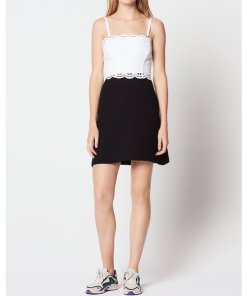 Sandro Gorka Two-Tone Lace Mini Dress