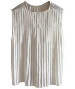 Vince Pleated Crinkled Shell Sleeveless Top