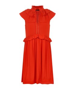 Maje Rutta Ruffled Crepe Mini Dress