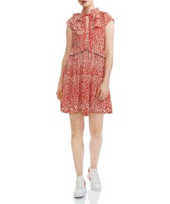 Maje Rutta Ruffled Crepe Mini Dress