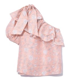 Ulla Johnson Goldie Daffodil Print One-Shoulder Blouse