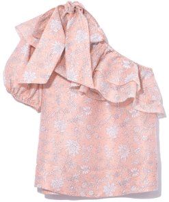 Ulla Johnson Goldie Daffodil Print One-Shoulder Blouse