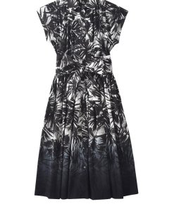 Michael Kors Collection Leaf Dip-Dye Cotton-Poplin Shirtdress