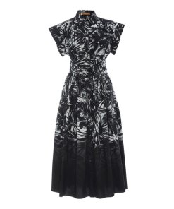 Michael Kors Collection Leaf Dip-Dye Cotton-Poplin Shirtdress
