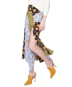 Veronica Beard Mac Patchwork Floral Asymmetric Skirt