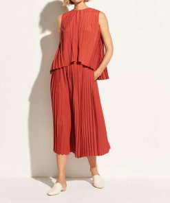 Vince High-Waist Pleated Culottes