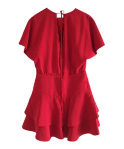 Alice + Olivia Palmira Tie-Back Tiered Ruffle Dress