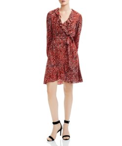 Maje Rosetto Leopard Wrap Dress