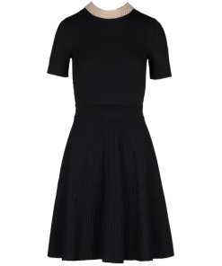 Sandro Uigi Jewelled Collar Short Knit Dress