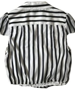 Alice + Olivia Dayer Striped Faux-Wrap Top
