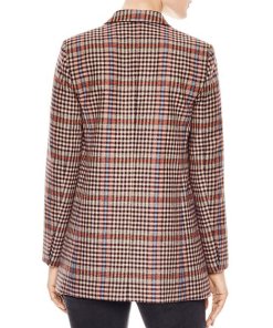 Sandro Solution Plaid Wool Blend Blazer