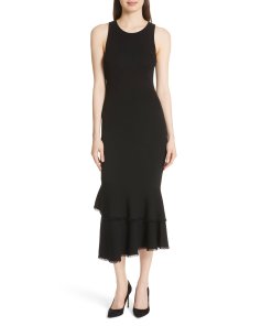 Theory Nilimary Knit Ruffle Maxi Dress