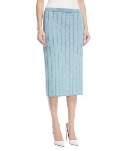 Marc Jacobs Metallic Rib-Knit Pencil Skirt