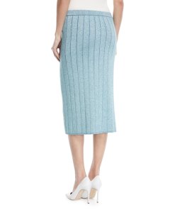 Marc Jacobs Metallic Rib-Knit Pencil Skirt