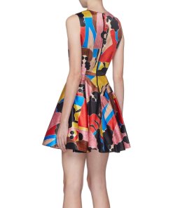 Alice + Olivia Stasia Stacey Print Pleated Dress