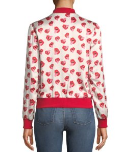 Alice + Olivia X Donald Robertson Lonnie Printed Silk Bomber Jacket
