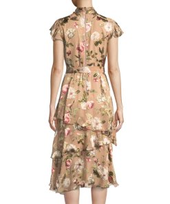Alice + Olivia Lavenia Floral Tiered Ruffle Midi Dress