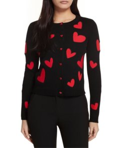Alice + Olivia Ruthy Heart Appliqué Cardigan
