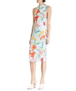 Alice + Olivia Delora Floral Sleeveless Bodycon Dress
