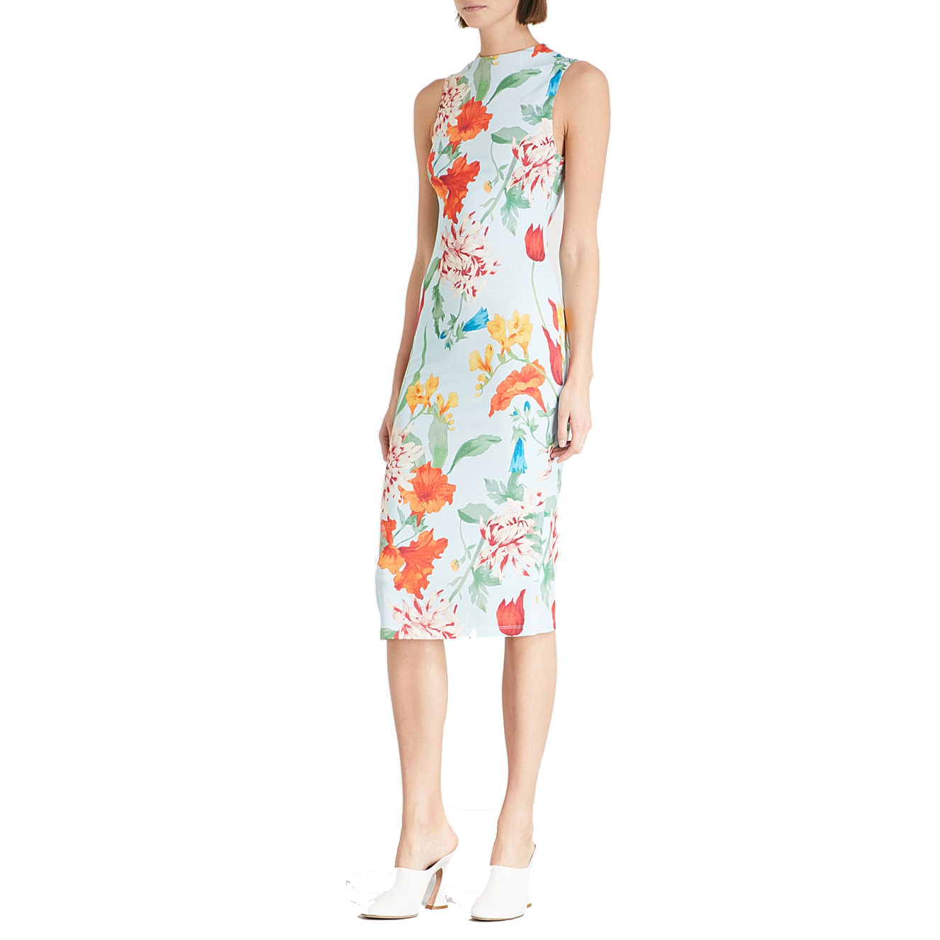 Alice + Olivia Delora Floral Sleeveless Bodycon Dress evaChic Alice + Olivia Delora Floral Sleeveless Bodycon Dress evaChic