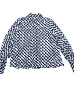 Diane von Furstenberg Chainlink Long Sleeve Chiffon Blouse