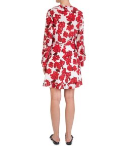 The Kooples Hortensia-Print Ruffled Silk Wrap Dress