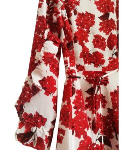 The Kooples Hortensia-Print Ruffled Silk Wrap Dress
